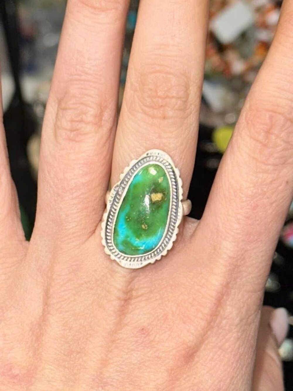 Brand New Sonoran Gold Turquoise .925 Sterling Silver Bypass Ring